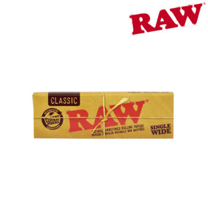 RAW Classic Single Wide Single Rolling Papers (TAXES IN) - [420]